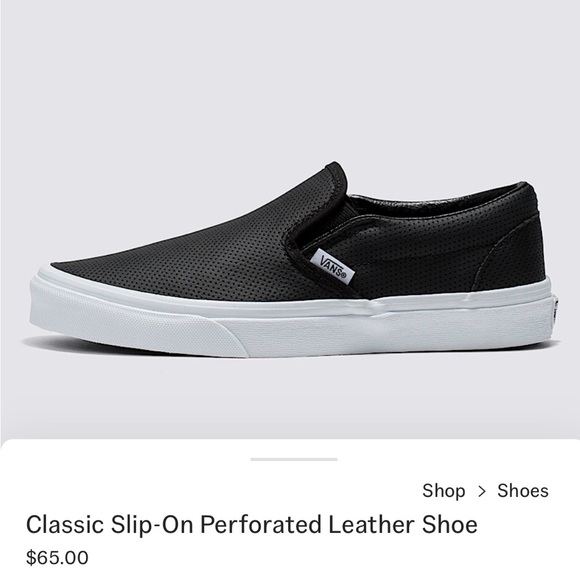 Vans Black Leather Classic Slip-On - Picture 5 of 8
